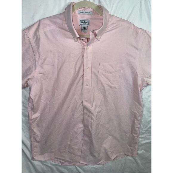 LL Bean Men’s Wrinkle-Resistant Oxford Shirt – Pink – 17 Regular - Picture 2 of 4